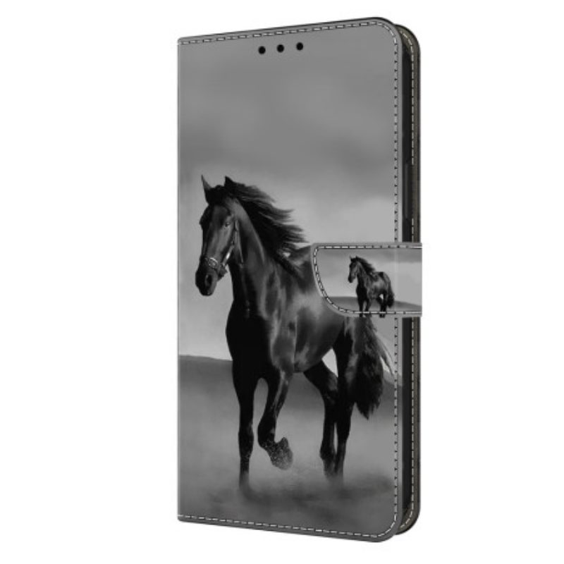 Lederhüllen Für Xiaomi 14 Pro Schwarzes Pferd