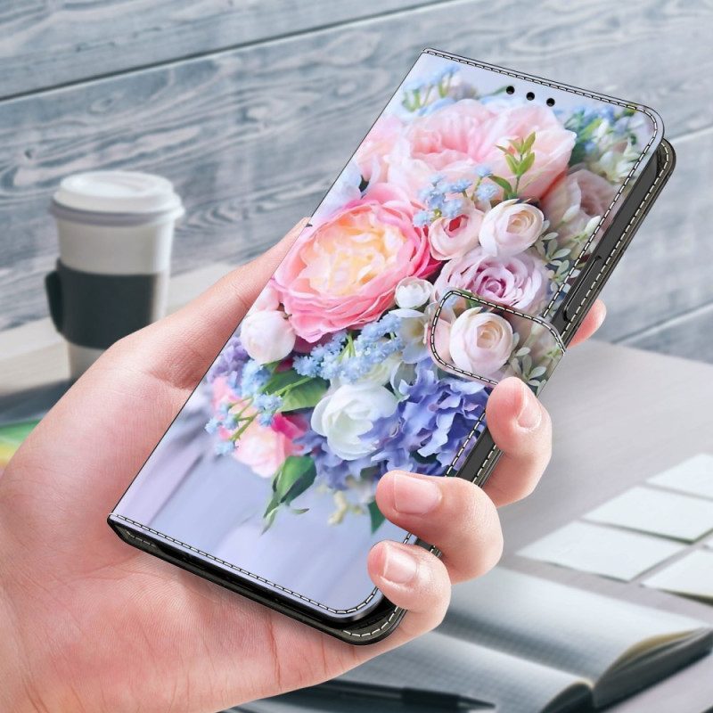 Lederhüllen Xiaomi 14 Pro Handyhülle Bunte Blumen