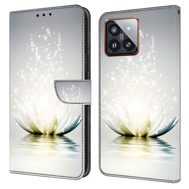 Lederhüllen Xiaomi 14 Pro Handyhülle Lotus