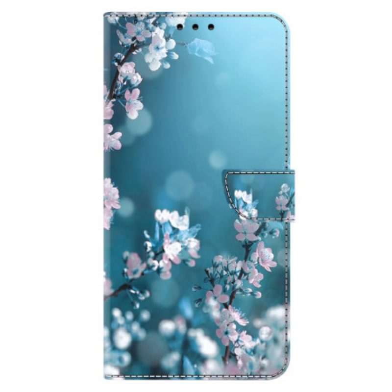 Lederhüllen Xiaomi 14 Pro Handyhülle Pflaumenblüten