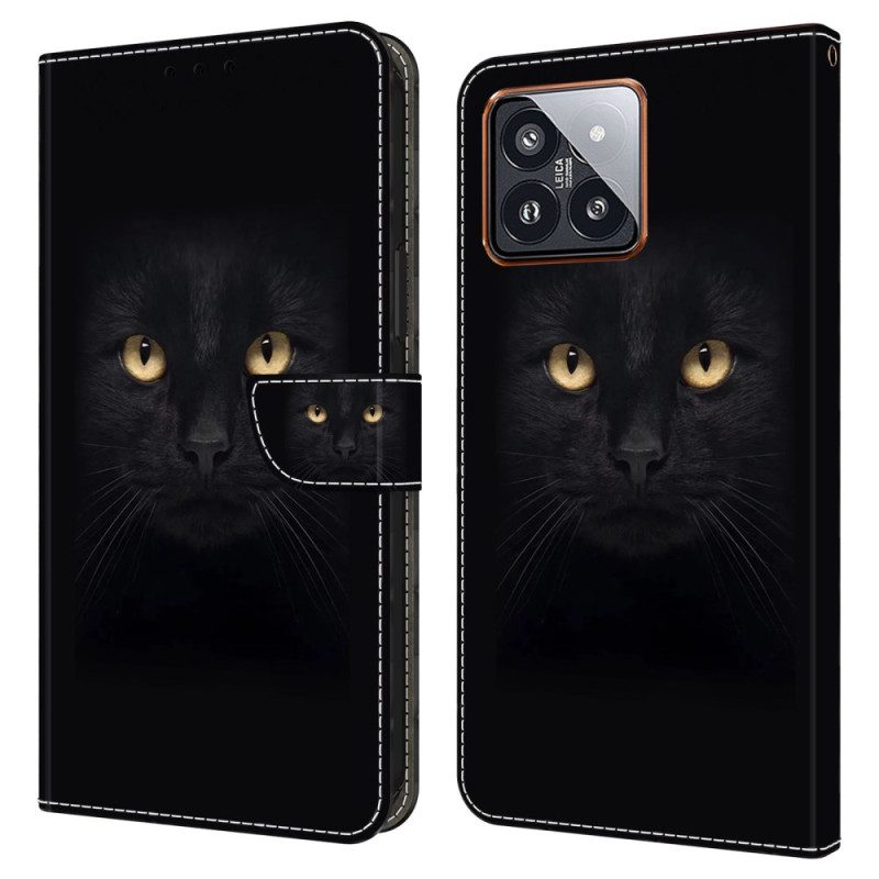 Lederhüllen Xiaomi 14 Pro Schwarze Katze