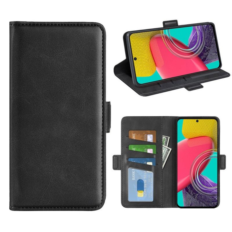 Flip Case Für Samsung Galaxy M53 5G Flip Case Doppelte Klappe