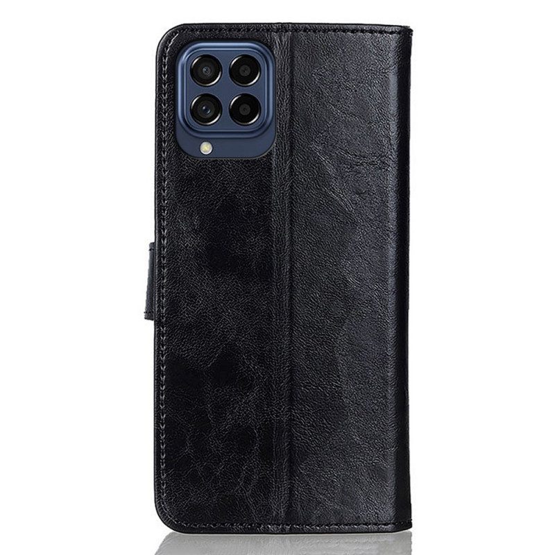 Flip Case Für Samsung Galaxy M53 5G Dreifarbiger Silberverschluss