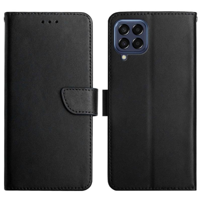 Flip Case Für Samsung Galaxy M53 5G Echtes Nappaleder