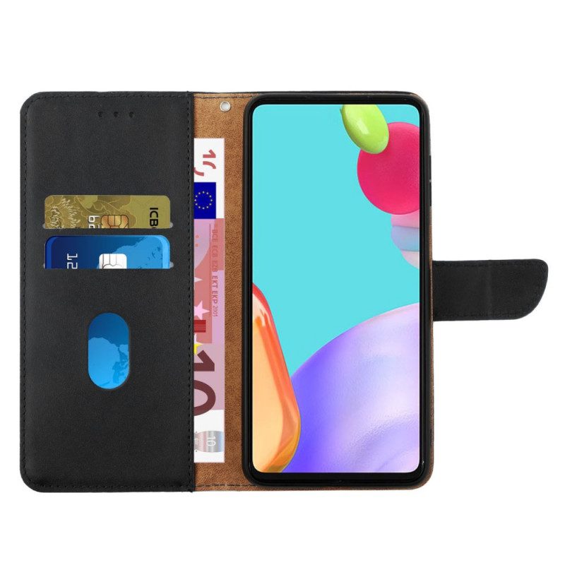 Flip Case Für Samsung Galaxy M53 5G Echtes Nappaleder