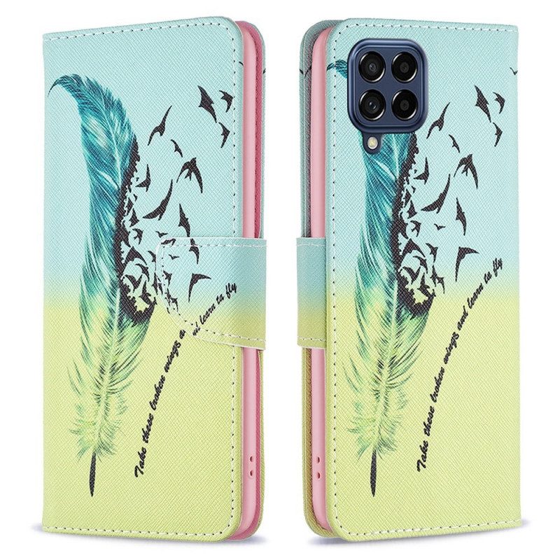 Flip Case Für Samsung Galaxy M53 5G Feder