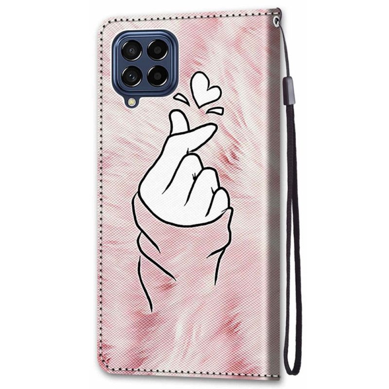 Flip Case Für Samsung Galaxy M53 5G Fingerherz