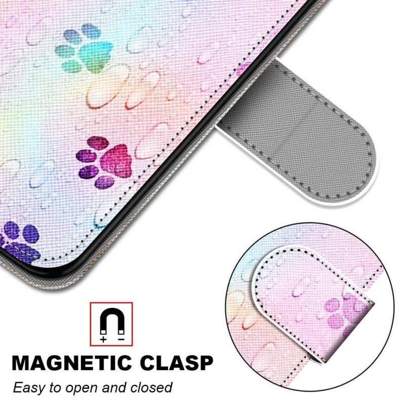 Flip Case Für Samsung Galaxy M53 5G Katzenspuren