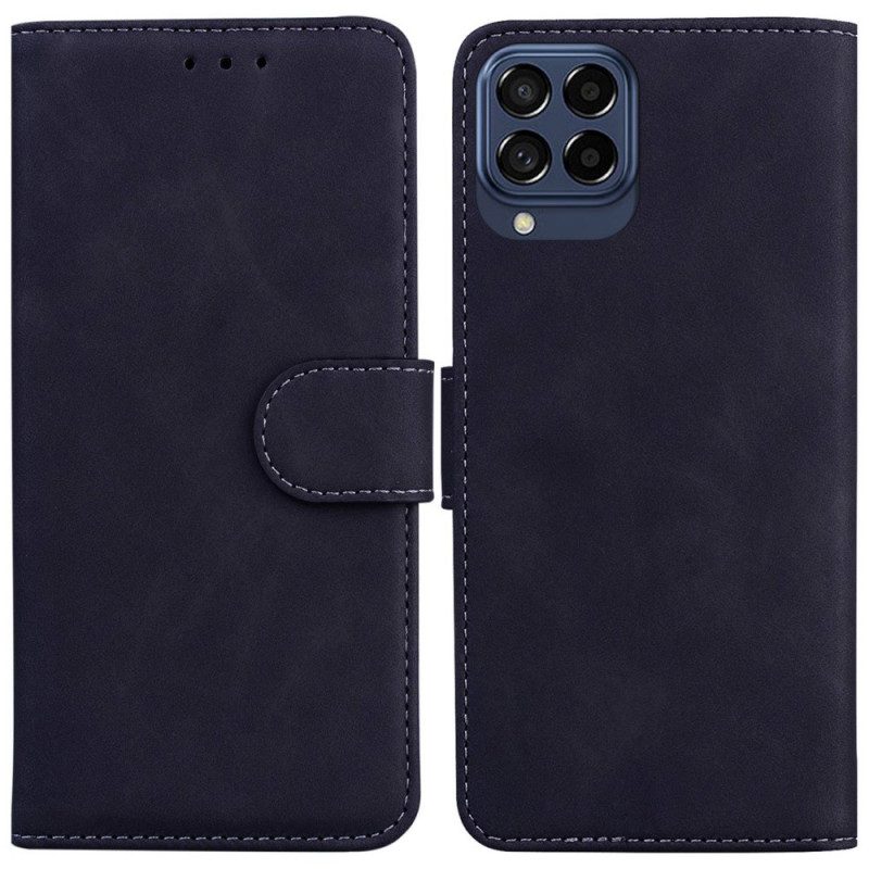 Flip Case Für Samsung Galaxy M53 5G Kunstleder. Einfarbig