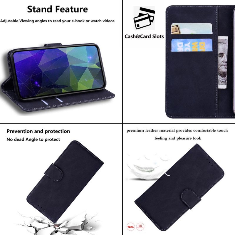 Flip Case Für Samsung Galaxy M53 5G Kunstleder. Einfarbig