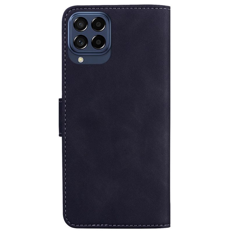 Flip Case Für Samsung Galaxy M53 5G Kunstleder. Einfarbig