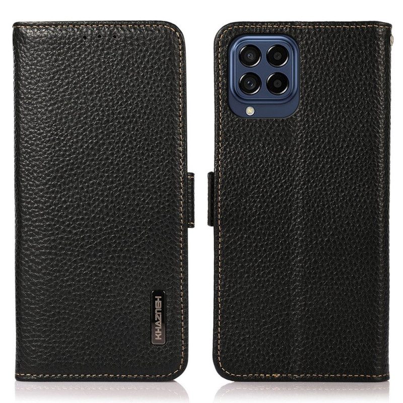 Flip Case Für Samsung Galaxy M53 5G Lychee-leder Khazneh Rfid