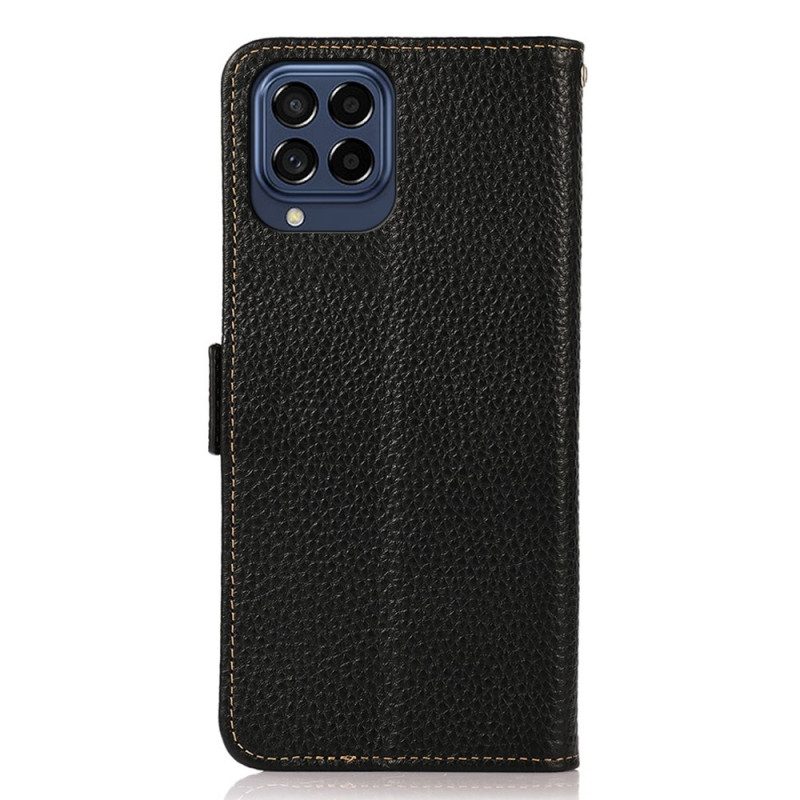 Flip Case Für Samsung Galaxy M53 5G Lychee-leder Khazneh Rfid