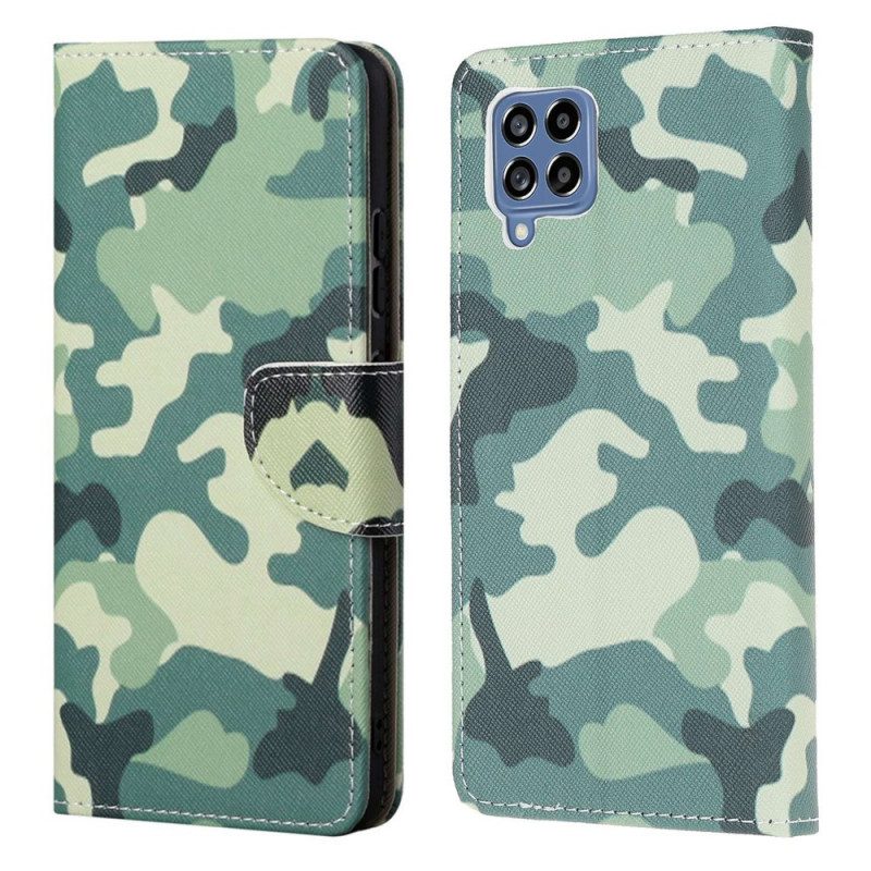 Flip Case Für Samsung Galaxy M53 5G Militärische Tarnung