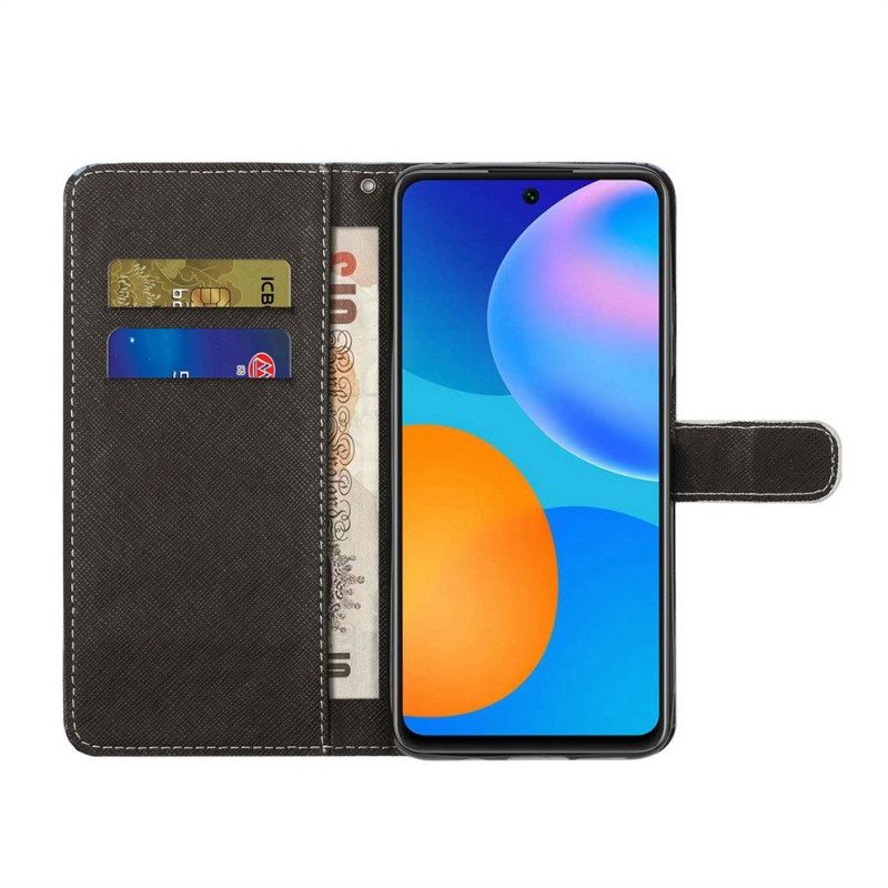 Flip Case Für Samsung Galaxy M53 5G Mit Kordel Riemchen-leopard