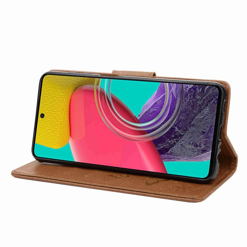 Flip Case Für Samsung Galaxy M53 5G Mit Kordel Riemchen-schmetterlings-design