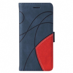 Flip Case Für Samsung Galaxy M53 5G Mit Kordel Zweifarbiger Riemen