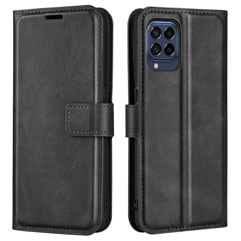 Flip Case Für Samsung Galaxy M53 5G Schlanker. Extremer Ledereffekt