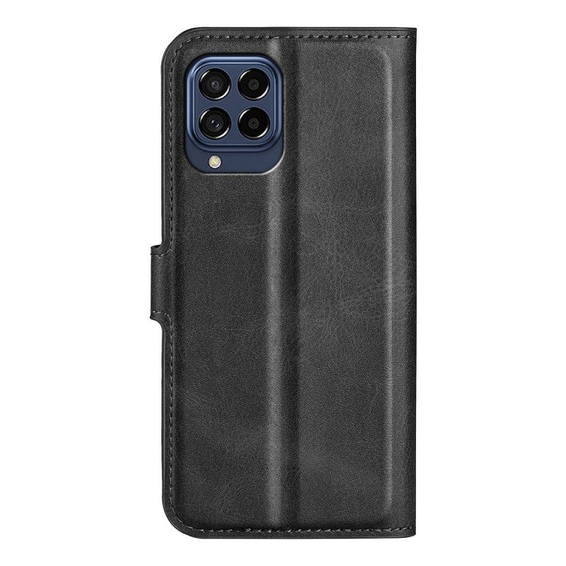 Flip Case Für Samsung Galaxy M53 5G Schlanker. Extremer Ledereffekt