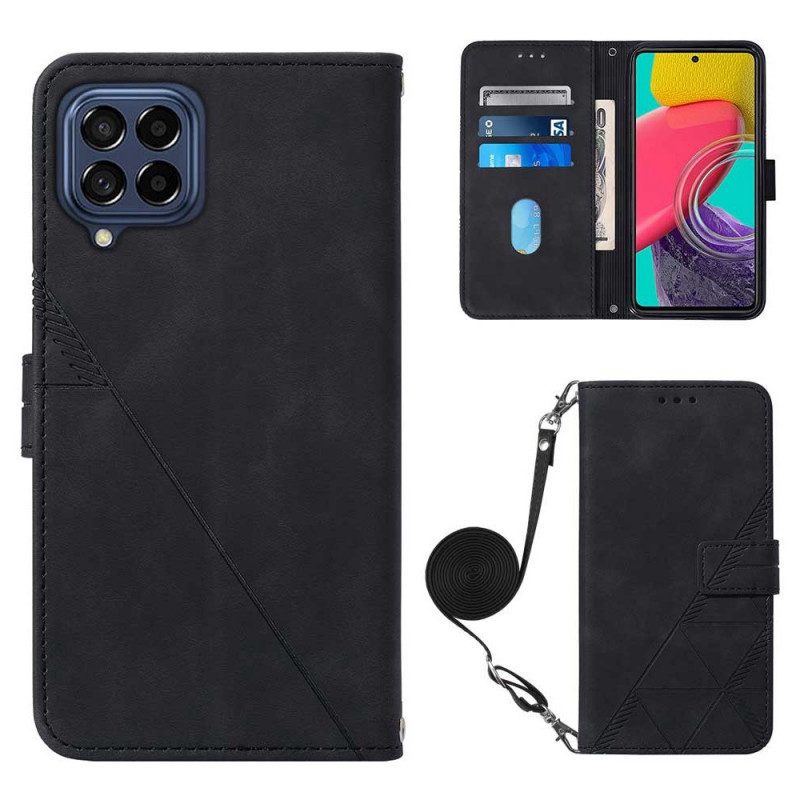 Flip Case Für Samsung Galaxy M53 5G Schulterdreiecke