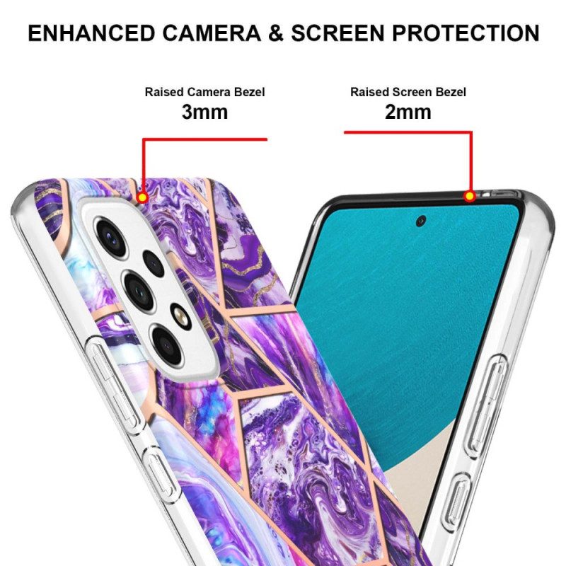 Hülle Für Samsung Galaxy M53 5G Auffälliger Geometrischer Marmor