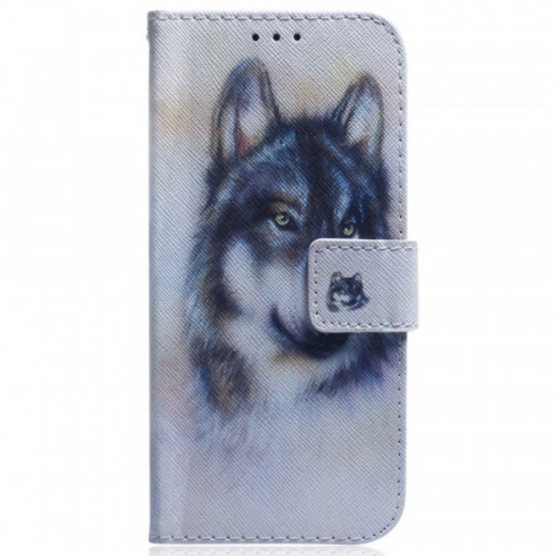 Lederhüllen Für Samsung Galaxy M53 5G Aquarellhund