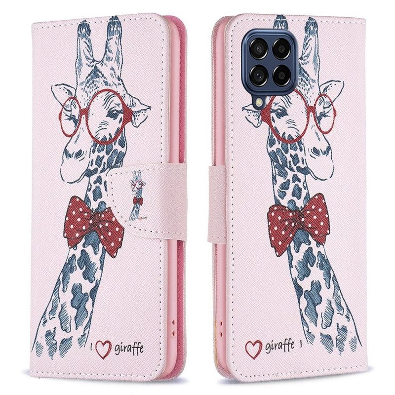 Lederhüllen Für Samsung Galaxy M53 5G Kluge Giraffe