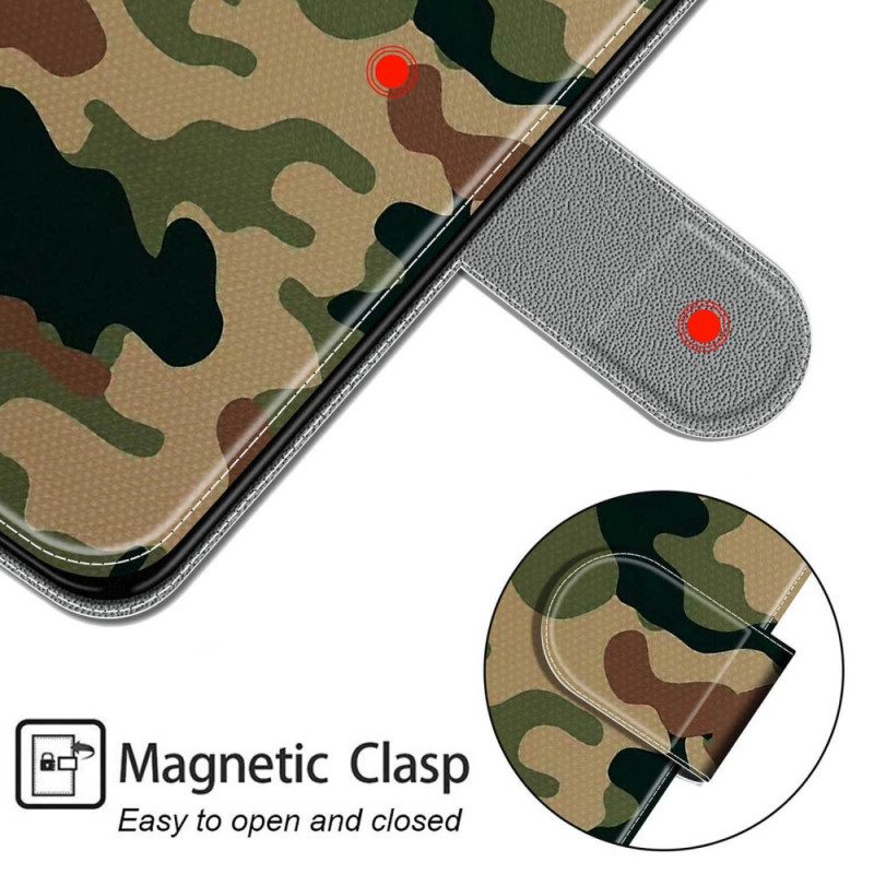 Lederhüllen Für Samsung Galaxy M53 5G Mit Kordel Riemchen-camouflage