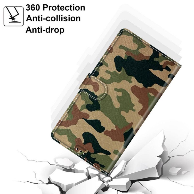 Lederhüllen Für Samsung Galaxy M53 5G Mit Kordel Riemchen-camouflage