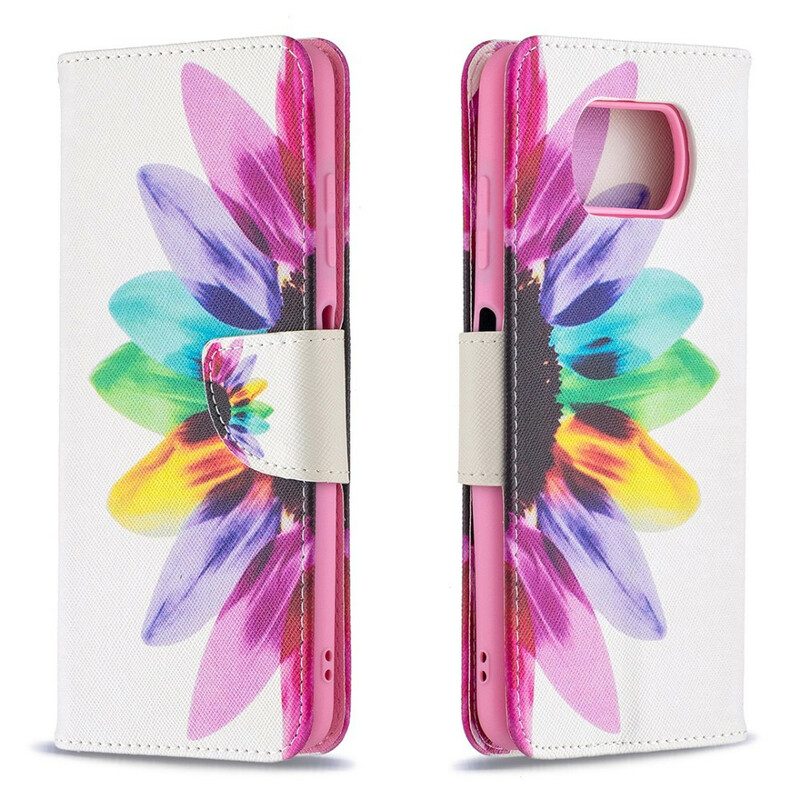 Flip Case Für Poco X3 / X3 Pro / X3 NFC Aquarellblume