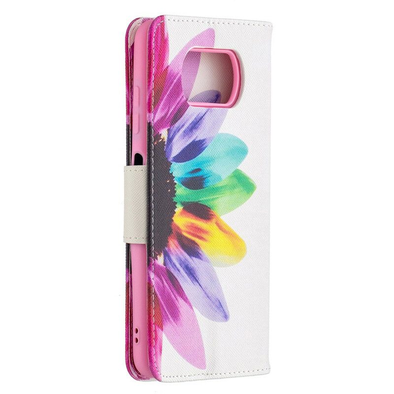 Flip Case Für Poco X3 / X3 Pro / X3 NFC Aquarellblume