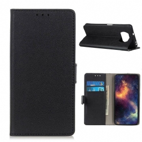 Flip Case Für Poco X3 / X3 Pro / X3 NFC Einfacher Glänzender Ledereffekt