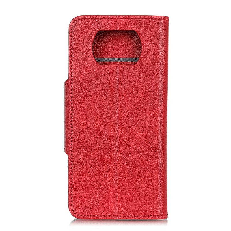 Flip Case Für Poco X3 / X3 Pro / X3 NFC Knopf Aus Kunstleder