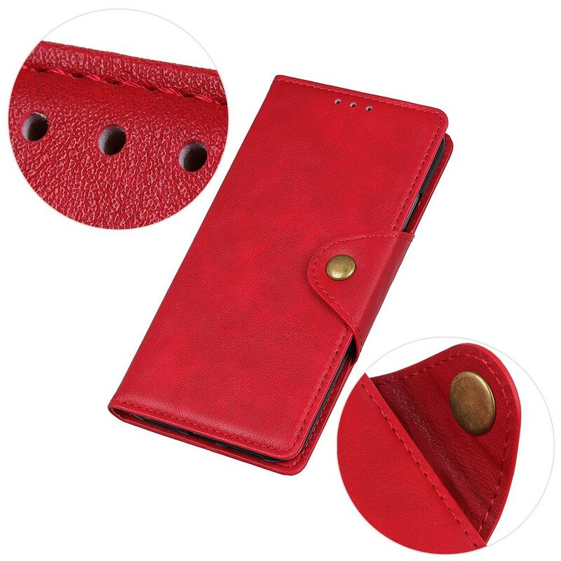 Flip Case Für Poco X3 / X3 Pro / X3 NFC Knopf Aus Kunstleder