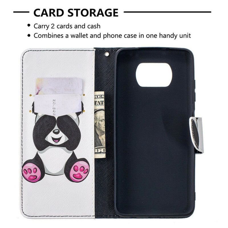 Flip Case Für Poco X3 / X3 Pro / X3 NFC Panda-spaß