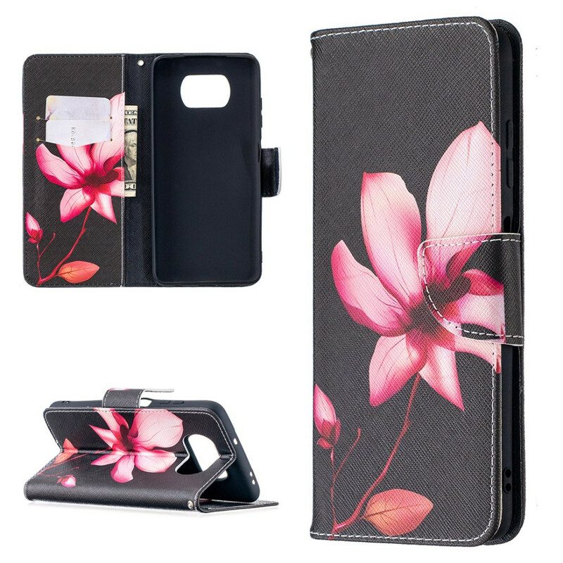 Flip Case Für Poco X3 / X3 Pro / X3 NFC Pinke Blume