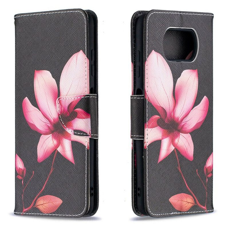 Flip Case Für Poco X3 / X3 Pro / X3 NFC Pinke Blume