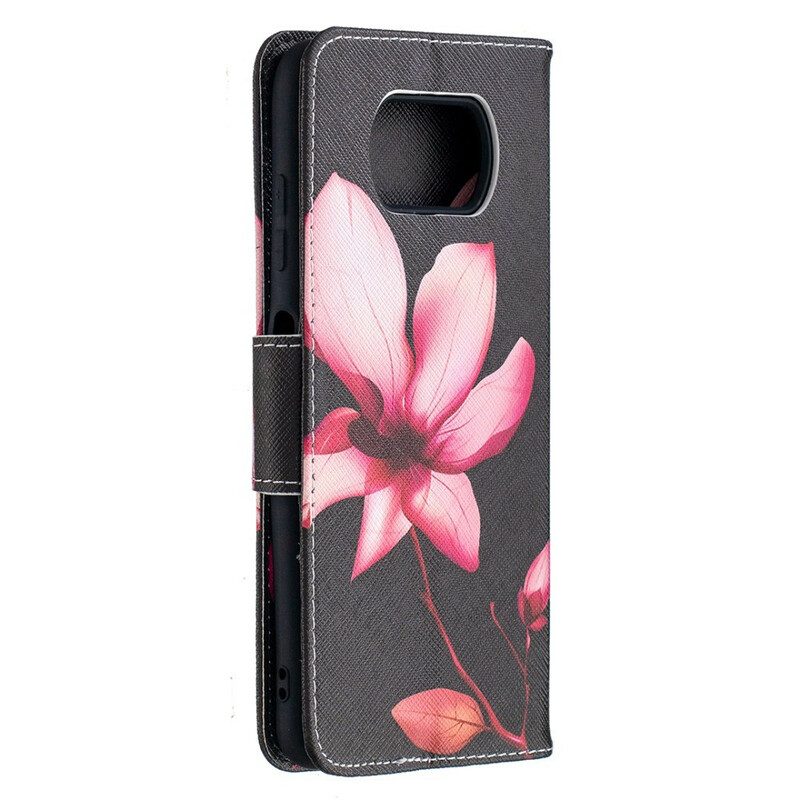 Flip Case Für Poco X3 / X3 Pro / X3 NFC Pinke Blume