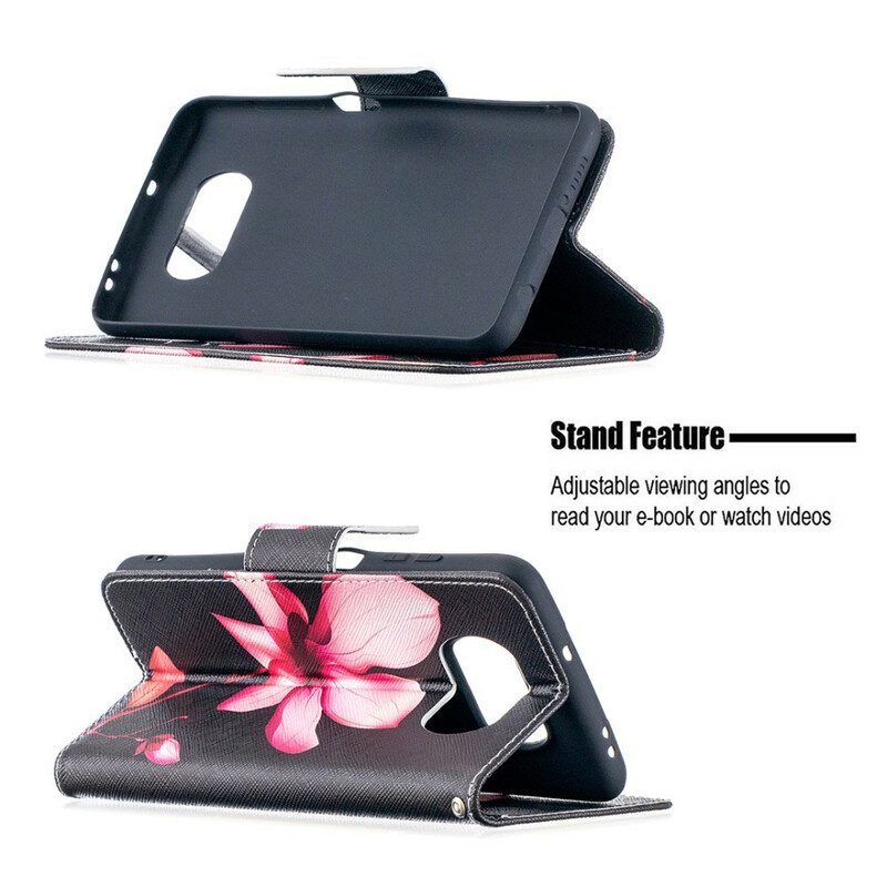 Flip Case Für Poco X3 / X3 Pro / X3 NFC Pinke Blume