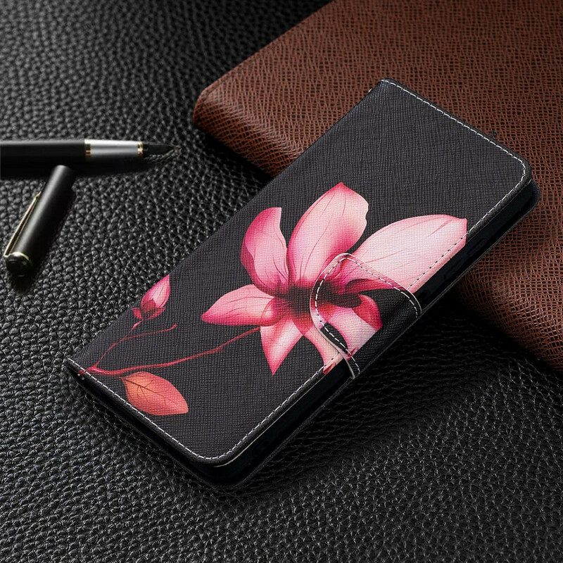 Flip Case Für Poco X3 / X3 Pro / X3 NFC Pinke Blume