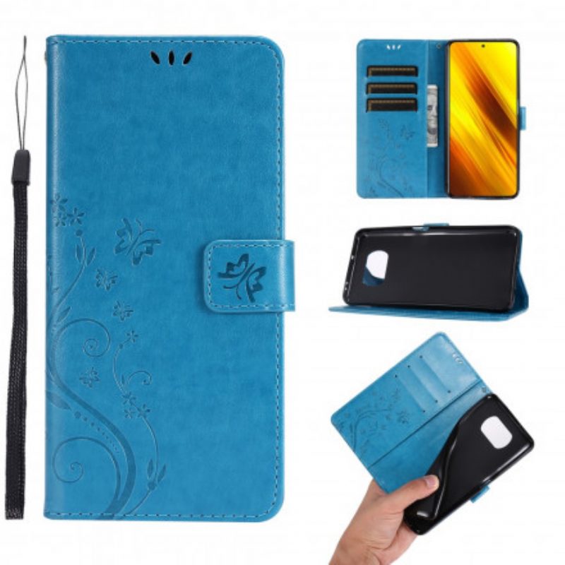 Flip Case Für Poco X3 / X3 Pro / X3 NFC Schmetterlinge Im Wind