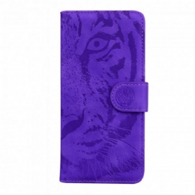 Flip Case Für Poco X3 / X3 Pro / X3 NFC Tiger-gesichtsdruck