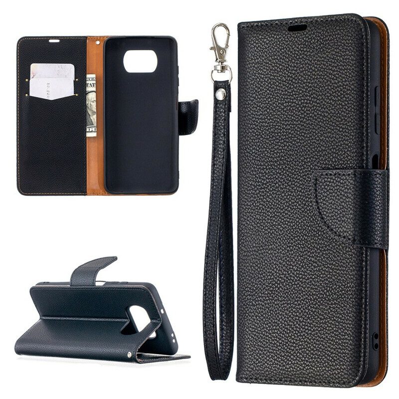 Lederhüllen Für Poco X3 / X3 Pro / X3 NFC Flip Case Lychee Rabat Oblique