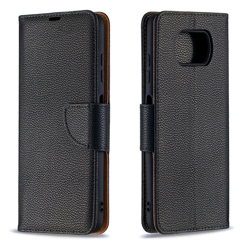 Lederhüllen Für Poco X3 / X3 Pro / X3 NFC Flip Case Lychee Rabat Oblique