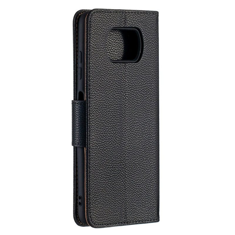 Lederhüllen Für Poco X3 / X3 Pro / X3 NFC Flip Case Lychee Rabat Oblique