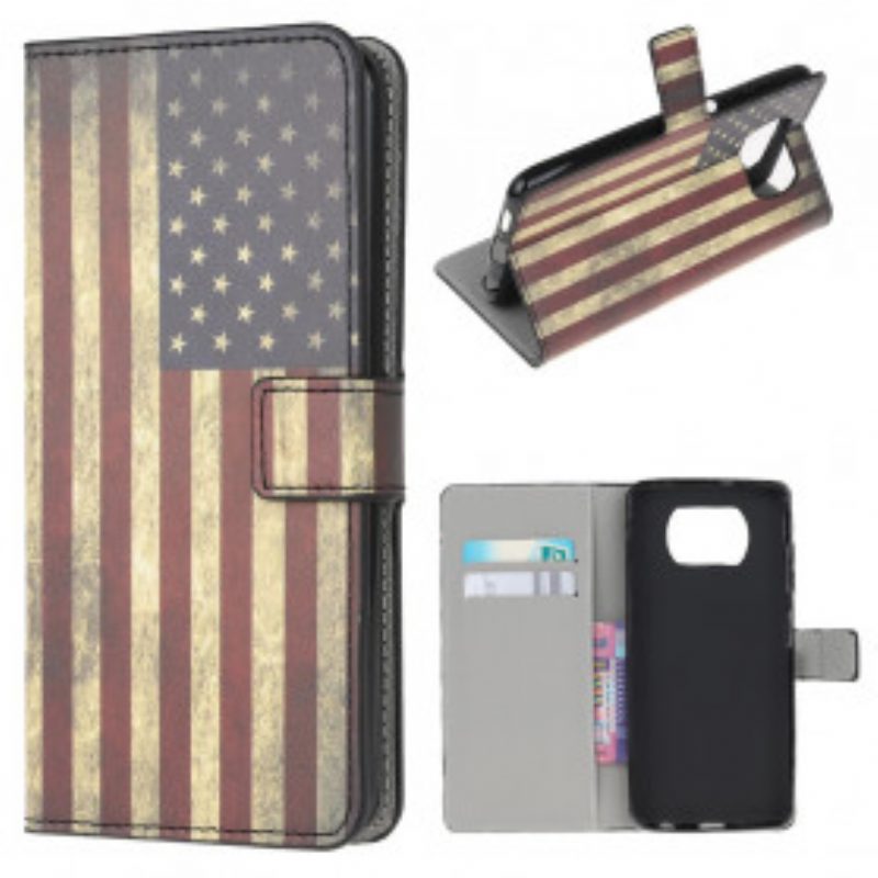 Lederhüllen Für Poco X3 / X3 Pro / X3 NFC Us Flagge