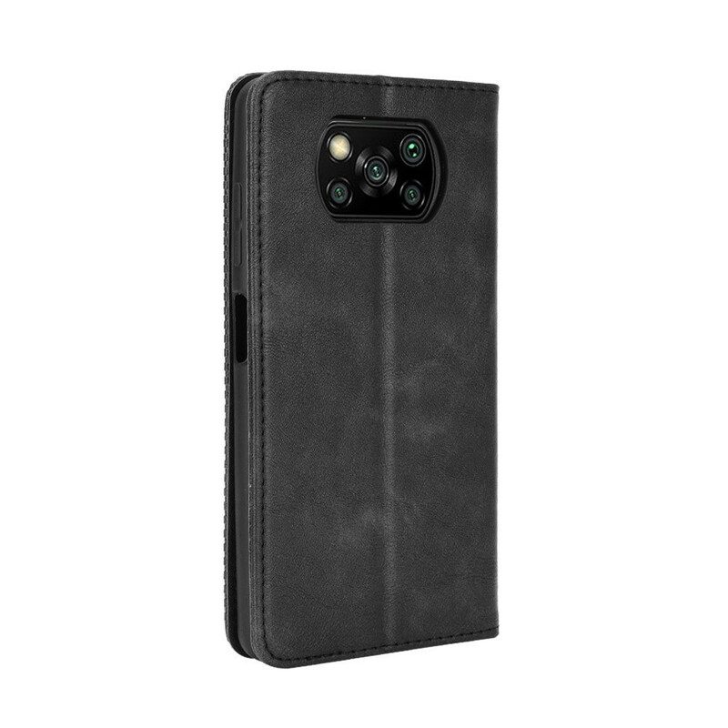 Schutzhülle Für Poco X3 / X3 Pro / X3 NFC Flip Case Stilisierter Vintage-ledereffekt