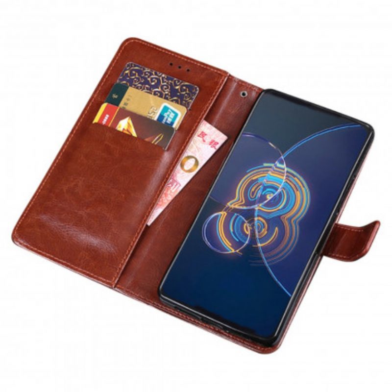 Flip Case Für Asus Zenfone 8 Flip Flip Case Kunstleder Idewei