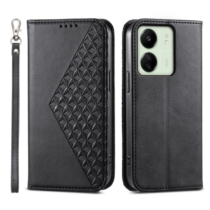 Flip Case Für Poco C65 Diamant Mit Armband