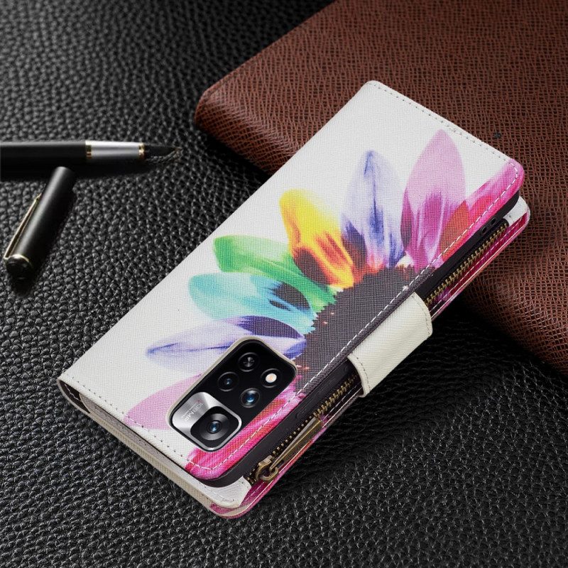 Flip Case Für Xiaomi Redmi Note 11 Pro Plus 5G Blumentasche Mit Reißverschluss